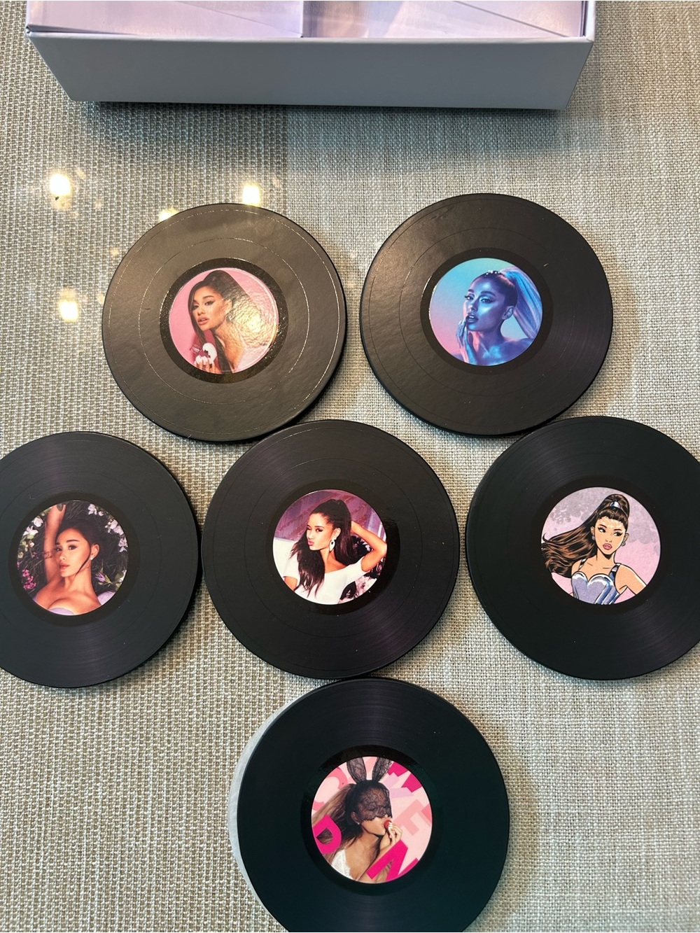 Ariana Grande Black Vinyl Record Coaster set